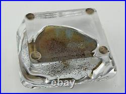 Signed Daum France Art Glass Paperweight Art Deco Fish 5.25 Across