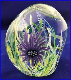 Signed David Huchthausen Milropa Studios Art Glass Paperweight Dated 1979