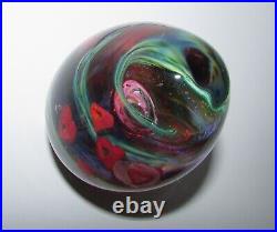 Signed Eric Rubinstein Art Glass Paperweight/Sculpture with Hearts 1337
