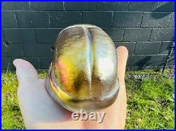 Signed Evan Chambers gold luster iridescent hand crafted Scarab Paperweight Mint