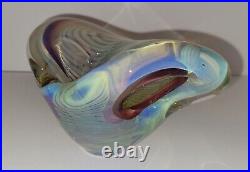 Signed Irving Slotchiver Fumed Art Glass Sculpture 1446