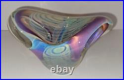 Signed Irving Slotchiver Fumed Art Glass Sculpture 1446