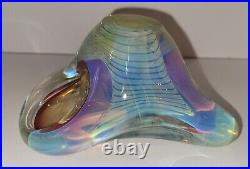 Signed Irving Slotchiver Fumed Art Glass Sculpture 1446