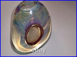 Signed Irving Slotchiver Fumed Art Glass Sculpture 1446