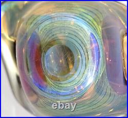 Signed Irving Slotchiver Fumed Art Glass Sculpture 1446