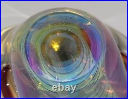 Signed Irving Slotchiver Fumed Art Glass Sculpture 1446