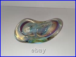 Signed Irving Slotchiver Fumed Art Glass Sculpture 1446