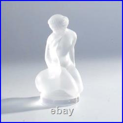Signed Lalique France Leda And The Swan Paperweight