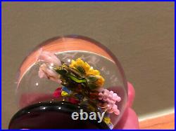 Signed MAYAUEL WARD Flower Floral Bouquet Art Glass Pedestal Paperweight 2010