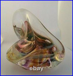 Signed Magnum Studio Art Glass Freeform Nebula Paperweight Sculpture JK JR