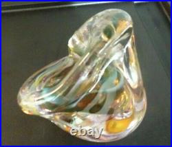 Signed Magnum Studio Art Glass Freeform Nebula Paperweight Sculpture JK JR