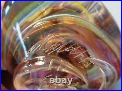 Signed Magnum Studio Art Glass Freeform Nebula Paperweight Sculpture JK JR