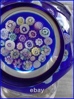 Signed Pairpoint Art Glass Assorted Heart Millefiori Faceted Paperweight