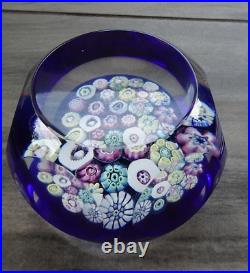 Signed Pairpoint Art Glass Assorted Heart Millefiori Faceted Paperweight