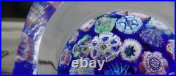 Signed Pairpoint Art Glass Assorted Millefiori Fancy Faceted Paperweight COS