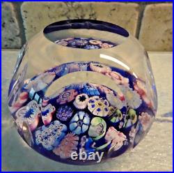 Signed Pairpoint Art Glass Assorted Millefiori Fancy Faceted Paperweight COS