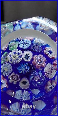 Signed Pairpoint Art Glass Assorted Millefiori Fancy Faceted Paperweight COS