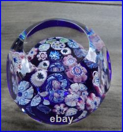 Signed Pairpoint Art Glass Assorted Millefiori Fancy Faceted Paperweight COS