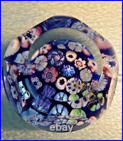 Signed Pairpoint Art Glass Assorted Millefiori Fancy Faceted Paperweight COS