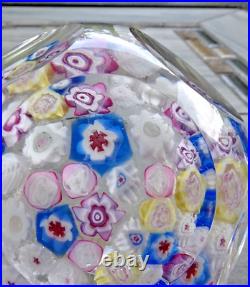 Signed Pairpoint Art Glass Clichy Ltuz Style Millefiori Faceted Paperweight COS