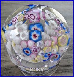 Signed Pairpoint Art Glass Clichy Ltuz Style Millefiori Faceted Paperweight COS