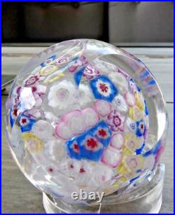 Signed Pairpoint Art Glass Clichy Ltuz Style Millefiori Faceted Paperweight COS