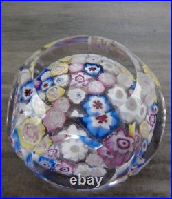 Signed Pairpoint Art Glass Clichy Ltuz Style Millefiori Faceted Paperweight COS