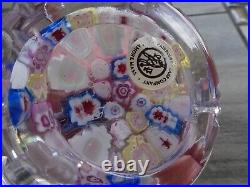 Signed Pairpoint Art Glass Clichy Ltuz Style Millefiori Faceted Paperweight COS