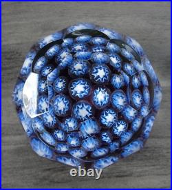 Signed Pairpoint Art Glass Star Millefiori Fancy Faceted Paperweight