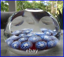 Signed Pairpoint Art Glass Star Millefiori Fancy Faceted Paperweight