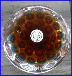 Signed Pairpoint Art Glass Star Millefiori Fancy Faceted Paperweight