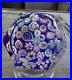Signed Pairpoint Glass Clichy Rose Style Assorted Millefiori Faceted Paperweight