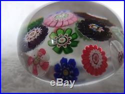 Signed Rare Clichy Concentric Millefiori Paperweight