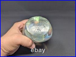 Signed Robert Eickholt 1986 Multicolor Art Glass Paperweight Large 5.5 Tall