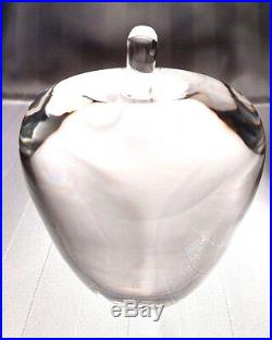 Signed STEUBEN APPLE Vintage Paperweight Lead Crystal Art Glass