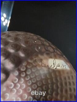 Signed STEUBEN Frosted Art Glass GOLFBALL Paperweight