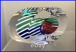 Signed Studio Art Glass Paperweight Sculpture With Labels Paul Harrie Gemstone