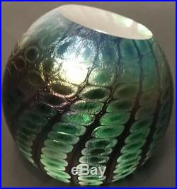 Signed Vintage Tom Philabaum 1993 Art Glass Paperweight