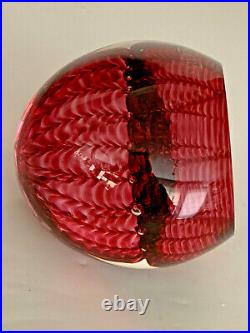 Smyers Art Glass Paperweight Hibiscus Signed 1993