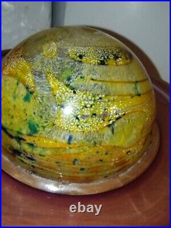 Solar System Planet Rings of Saturn Blown Art Glass Desktop Paperweight 7x4