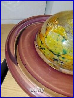 Solar System Planet Rings of Saturn Blown Art Glass Desktop Paperweight 7x4