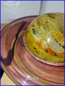 Solar System Planet Rings of Saturn Blown Art Glass Desktop Paperweight 7x4