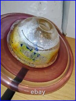 Solar System Planet Rings of Saturn Blown Art Glass Desktop Paperweight 7x4