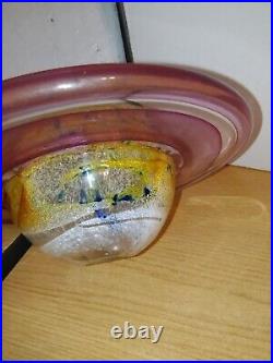 Solar System Planet Rings of Saturn Blown Art Glass Desktop Paperweight 7x4