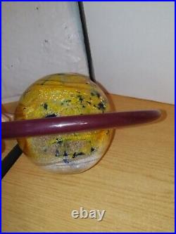 Solar System Planet Rings of Saturn Blown Art Glass Desktop Paperweight 7x4