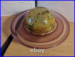 Solar System Planet Rings of Saturn Blown Art Glass Desktop Paperweight 7x4