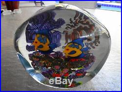 Spectacular 1995 Chris Heilman Aquarium Angel Fish Glass Sculpture Paperweight