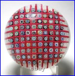 Spectacular Magnum McDougall Checker Board Lace Ground Millefiori Paperweight