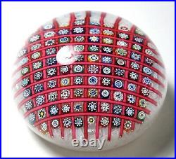 Spectacular Magnum McDougall Checker Board Lace Ground Millefiori Paperweight