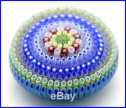 Splendid BACCARAT Concentric MILLEFIORI CANES Art Glass PAPERWEIGHT Box and COA